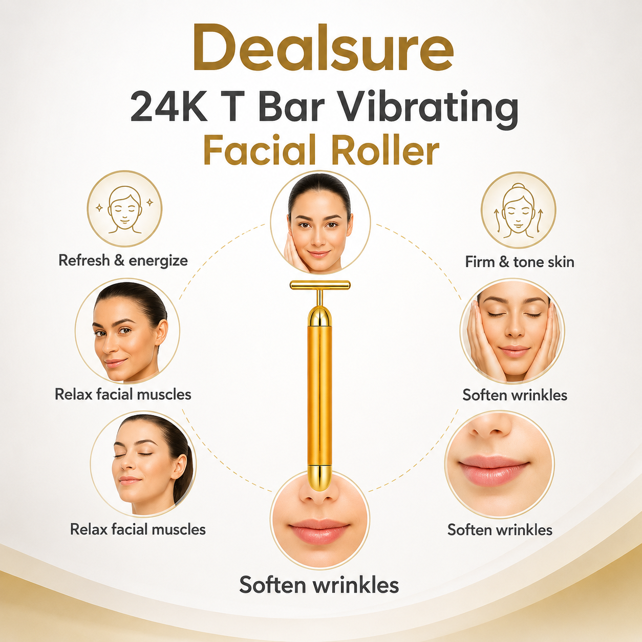 Face Massager Machine for Facial – Electric Gold Face Massager
