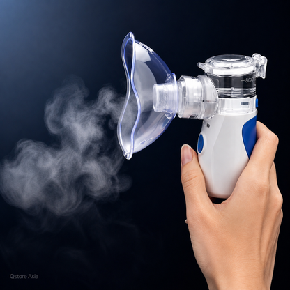 Portable Mesh Nebulizer (Silent, One-Touch Operation) |  Ultrasonic Nebulizer for Adults & Kids