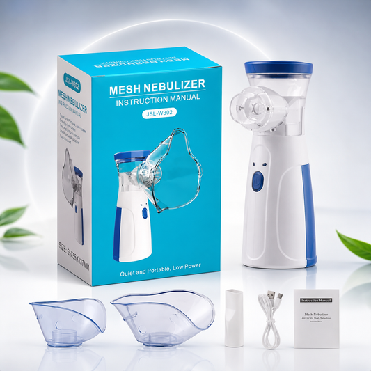 Portable Mesh Nebulizer (Silent, One-Touch Operation) |  Ultrasonic Nebulizer for Adults & Kids